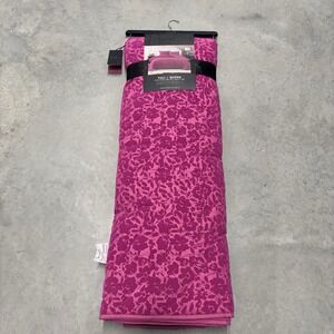 Nicole Miller Quilt Flocked Velvet Full/Queen Sz 2 Pillow Shams Fuscia‎ Hot Pink